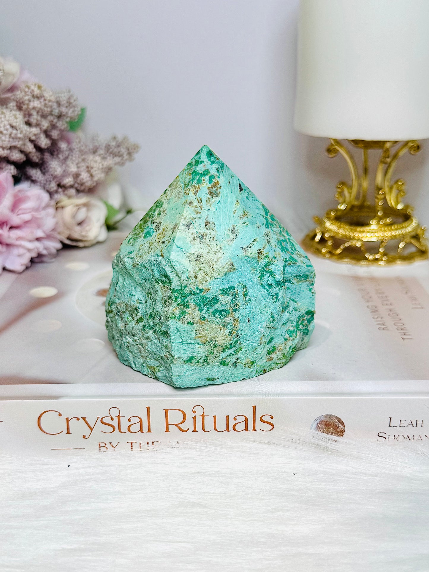 A Rare Stone ~ Chunky Natural Inca Turquoise Carved Freeform | Tower 8cm 313g