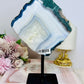 Large Natural Blue Agate Slab On Stand 23cm