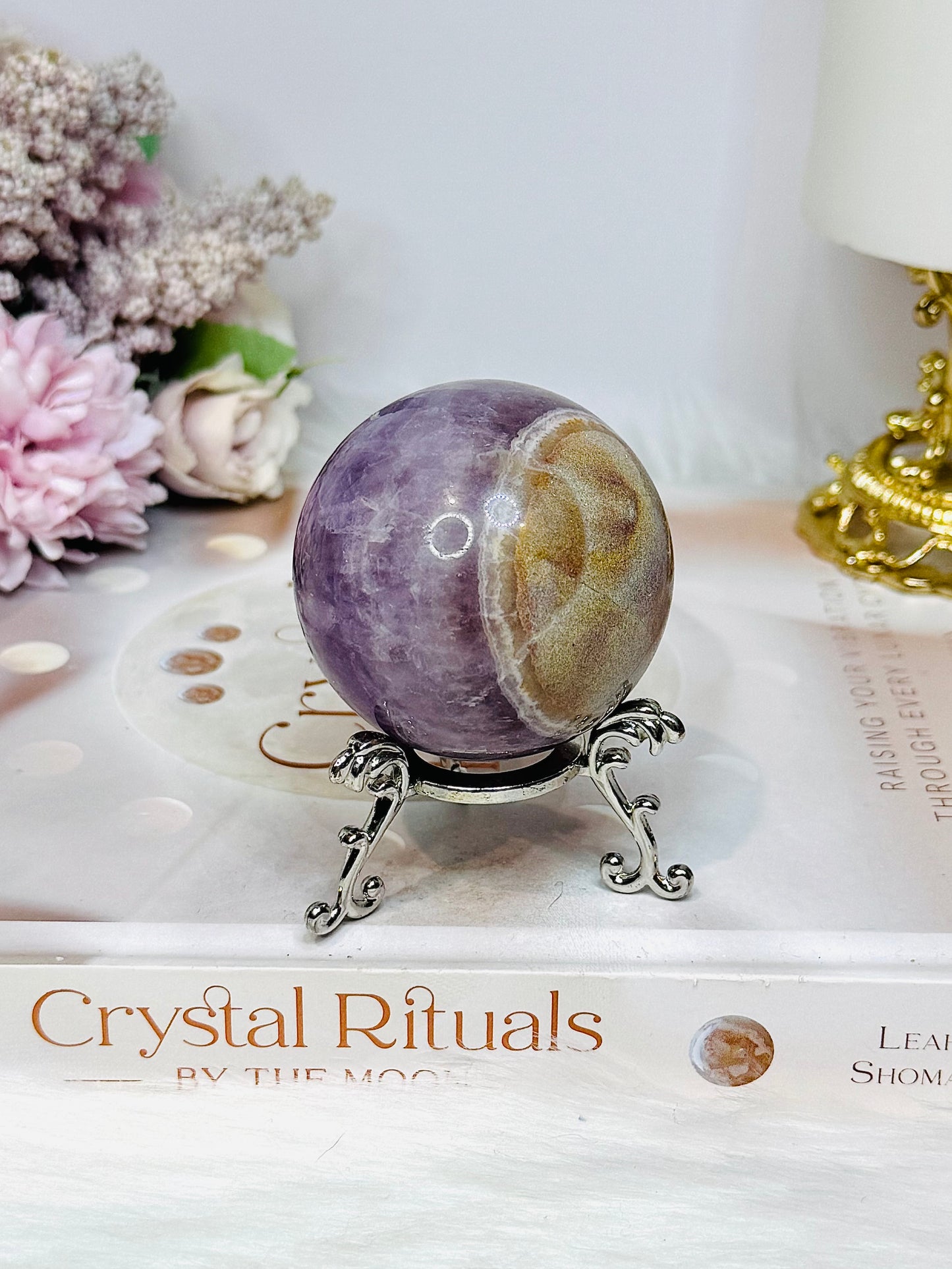 Crazy Lace Amethyst Sphere on Stand 197g