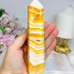 High Grade Orange Calcite Tower 15.5cm