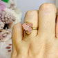 Natural Rose Quartz Gold Plated Adjustable Ring From Brazil ~ In Gift Bag