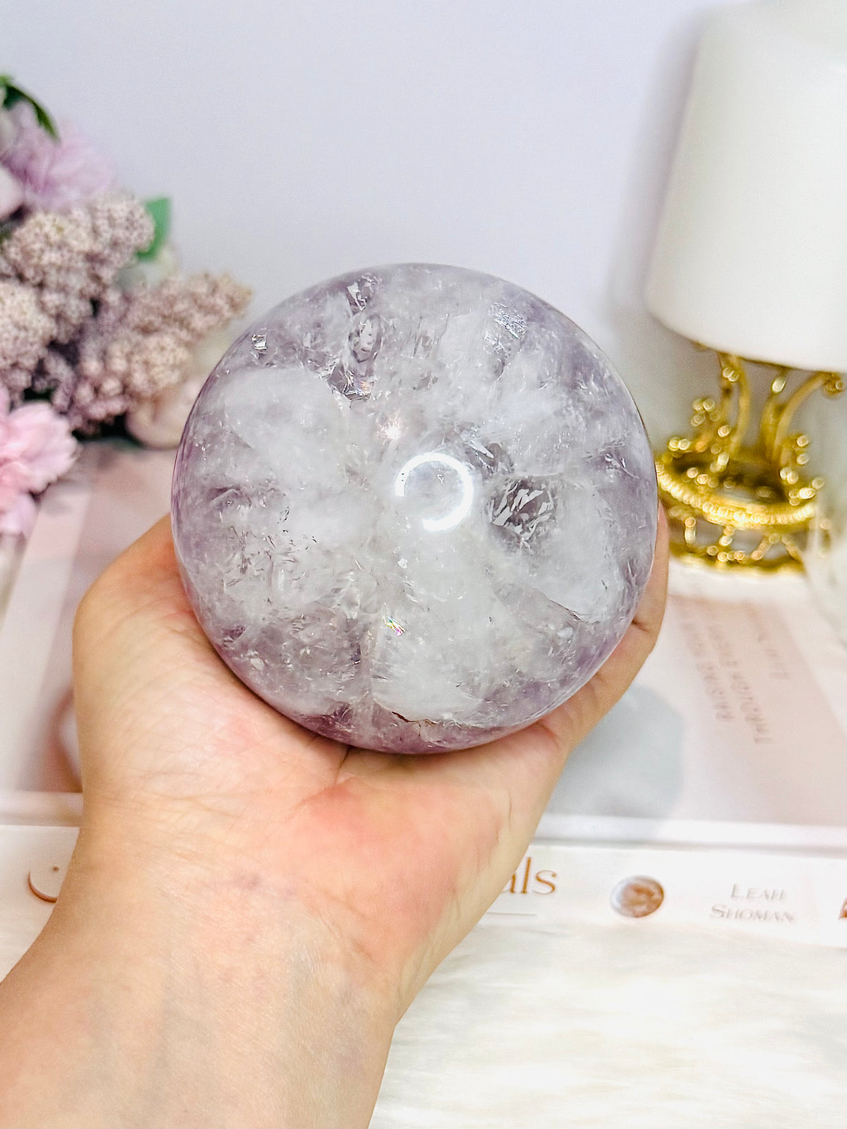 Large High Grade Purple Agate Sphere on Stand 851g