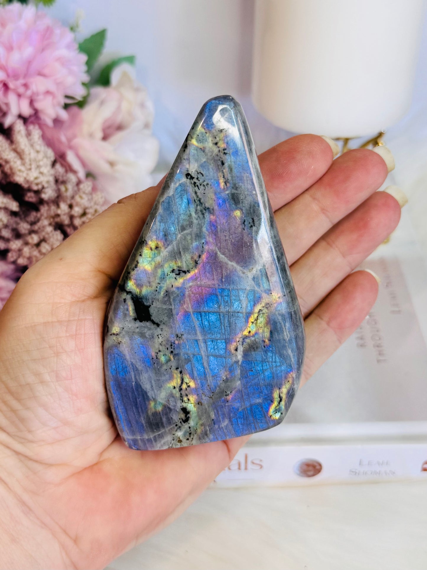 Natural Labradorite Polished Freeform Full Of Flash 313grams