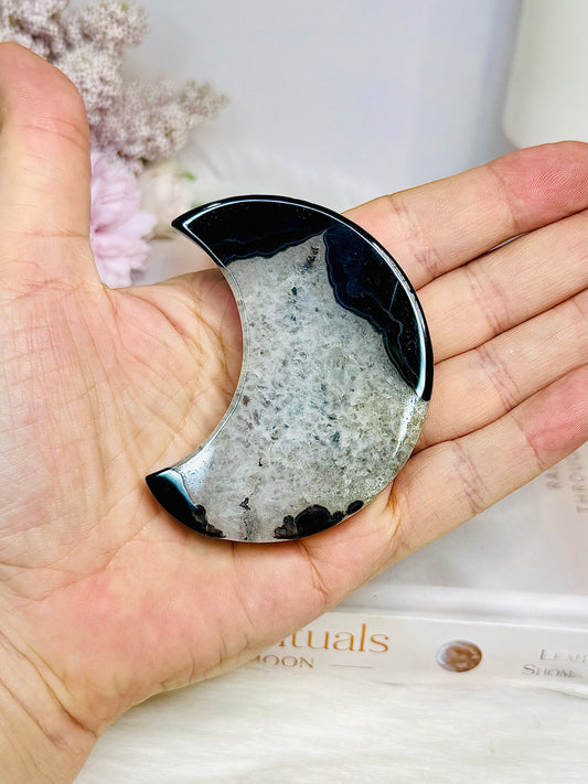 Black Agate Moon 7cm