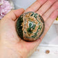 High Grade Green Sakura Flower Agate Sphere on Stand 231g