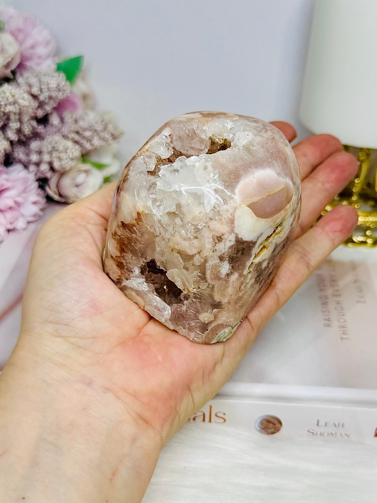 Natural Pink Amethyst Druzy Freeform 451g 7cm