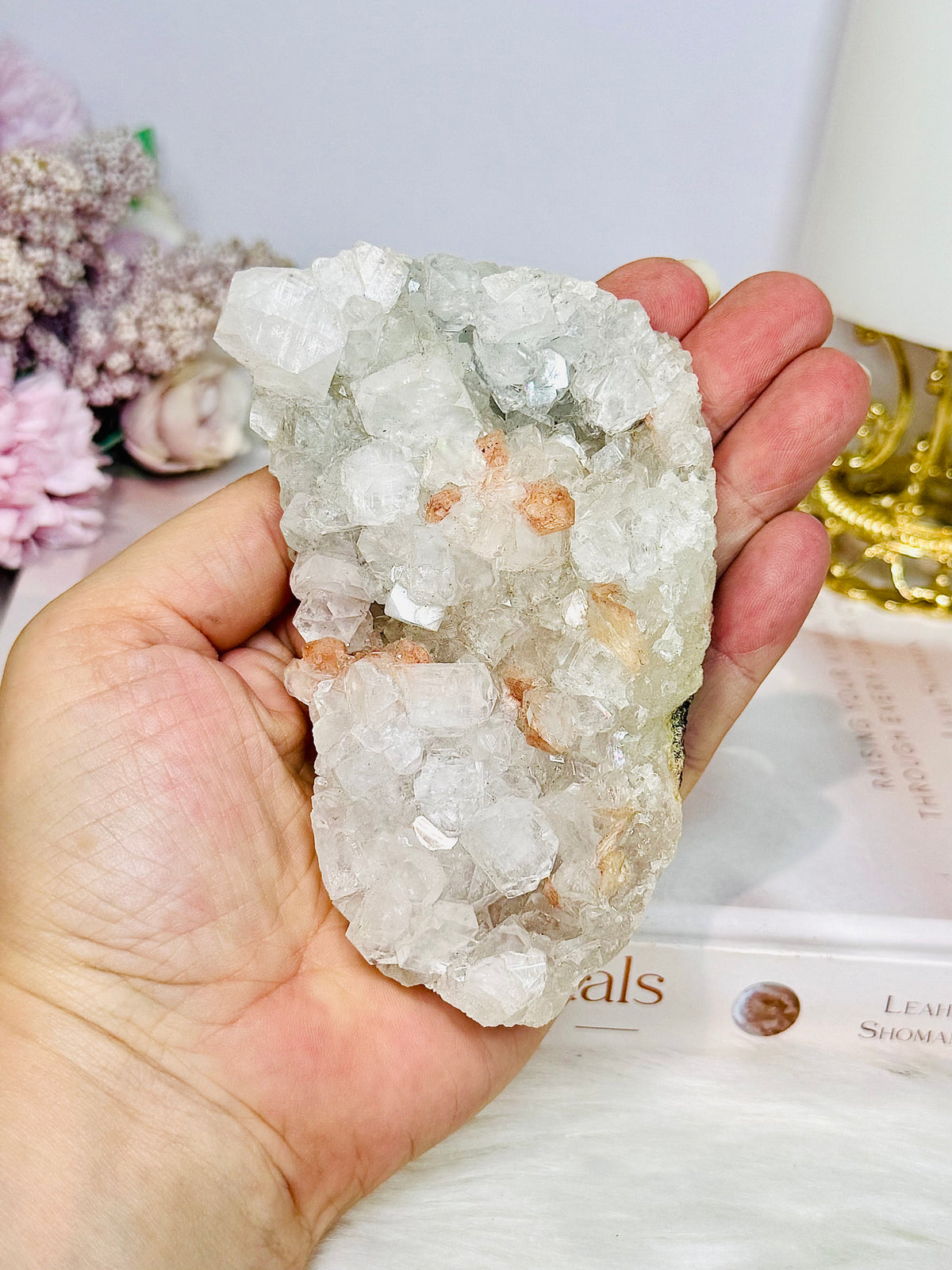 Natural  Apophyllite Cluster 11cm On Stand 258g
