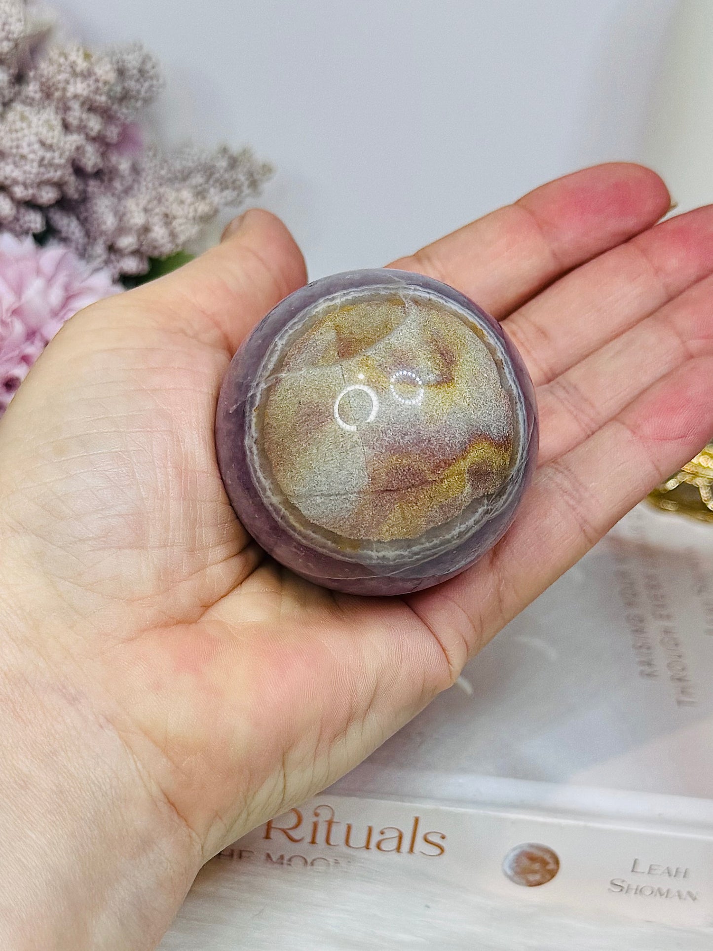 Crazy Lace Amethyst Sphere on Stand 197g