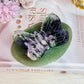 Large Rainbow Fluorite Carved Butterfly On Green Aventurine Lillypad / Leaf 10cm