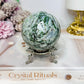 Druzy Moss Agate Sphere on Stand 428g