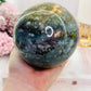 Divine Huge 1.43KG Natural Ocean Jasper Druzy Sphere On Stand