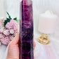 Purple Fluorite Tower with Rainbows (the tower has a slight tilt) 20cm