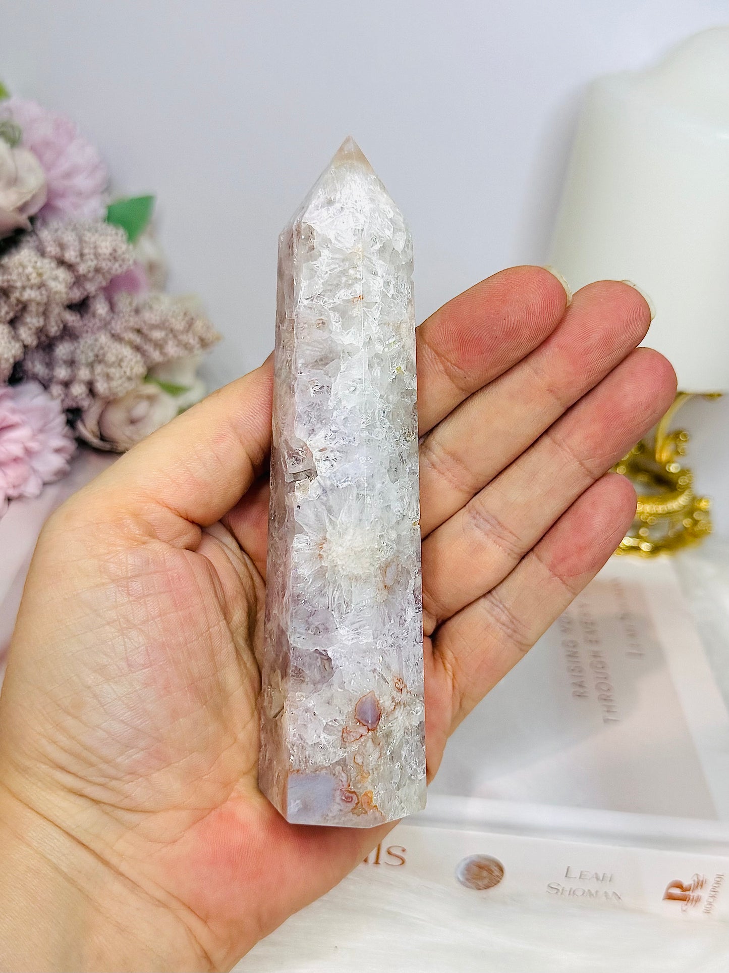 Druzy Flower Agate Tower 12.5cm