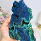 High Grade Azurite Slab with Malachite Inclusions on Stand 16cm 508g