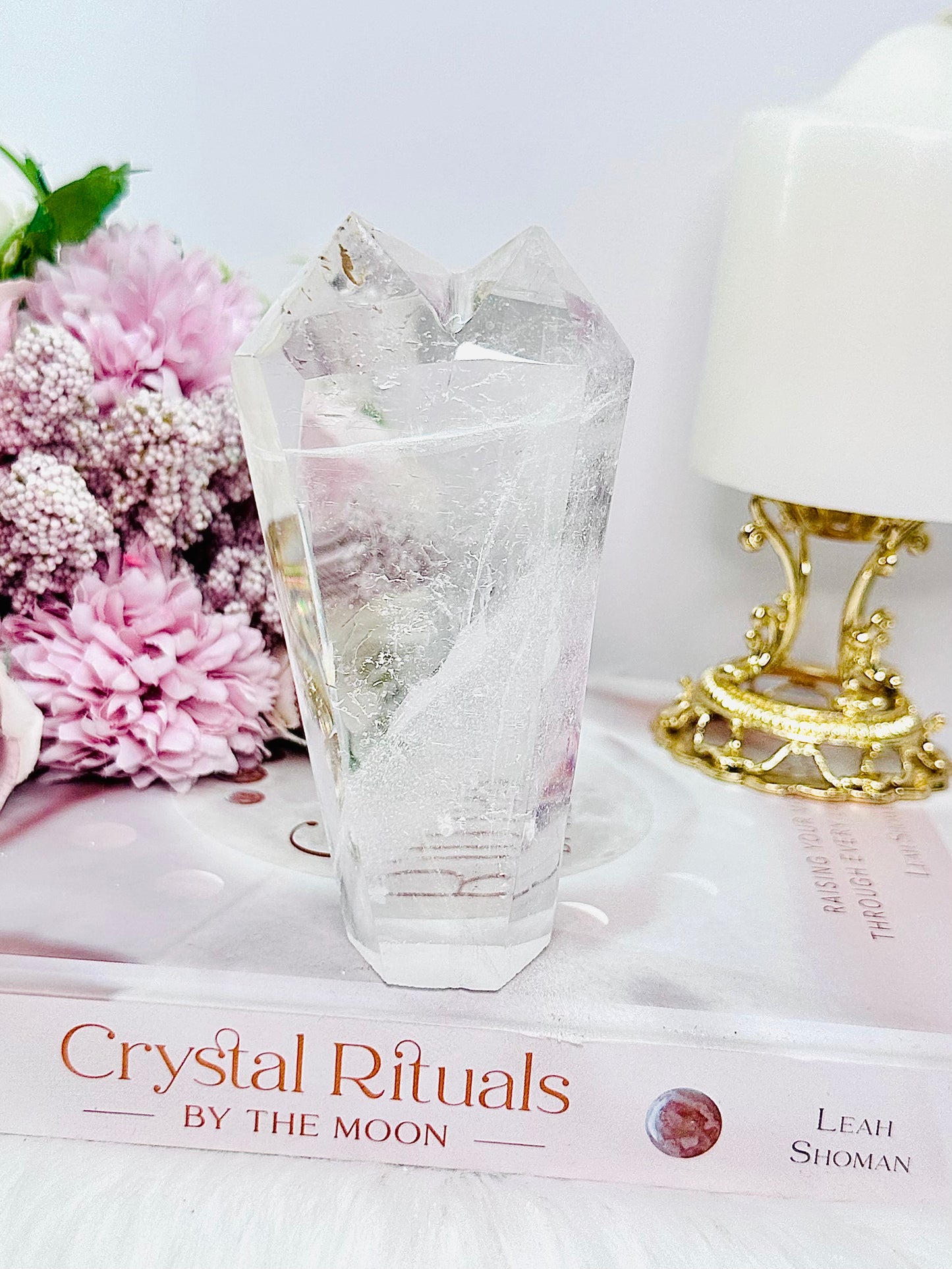 Absolutely Stunning High Grade Clear Quartz Double Point Tower with Amazing Clarity 12cm 311 grams