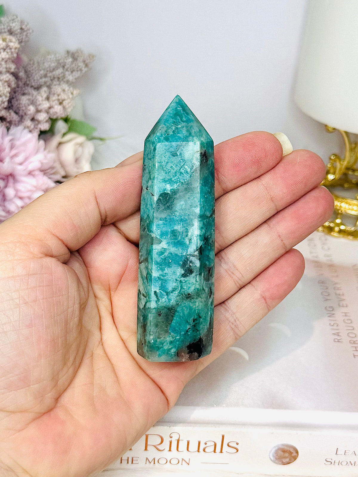 Green Smokey Amazonite Tower 9cm