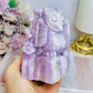 Large Kunzite Carved Owl 698g 11cm