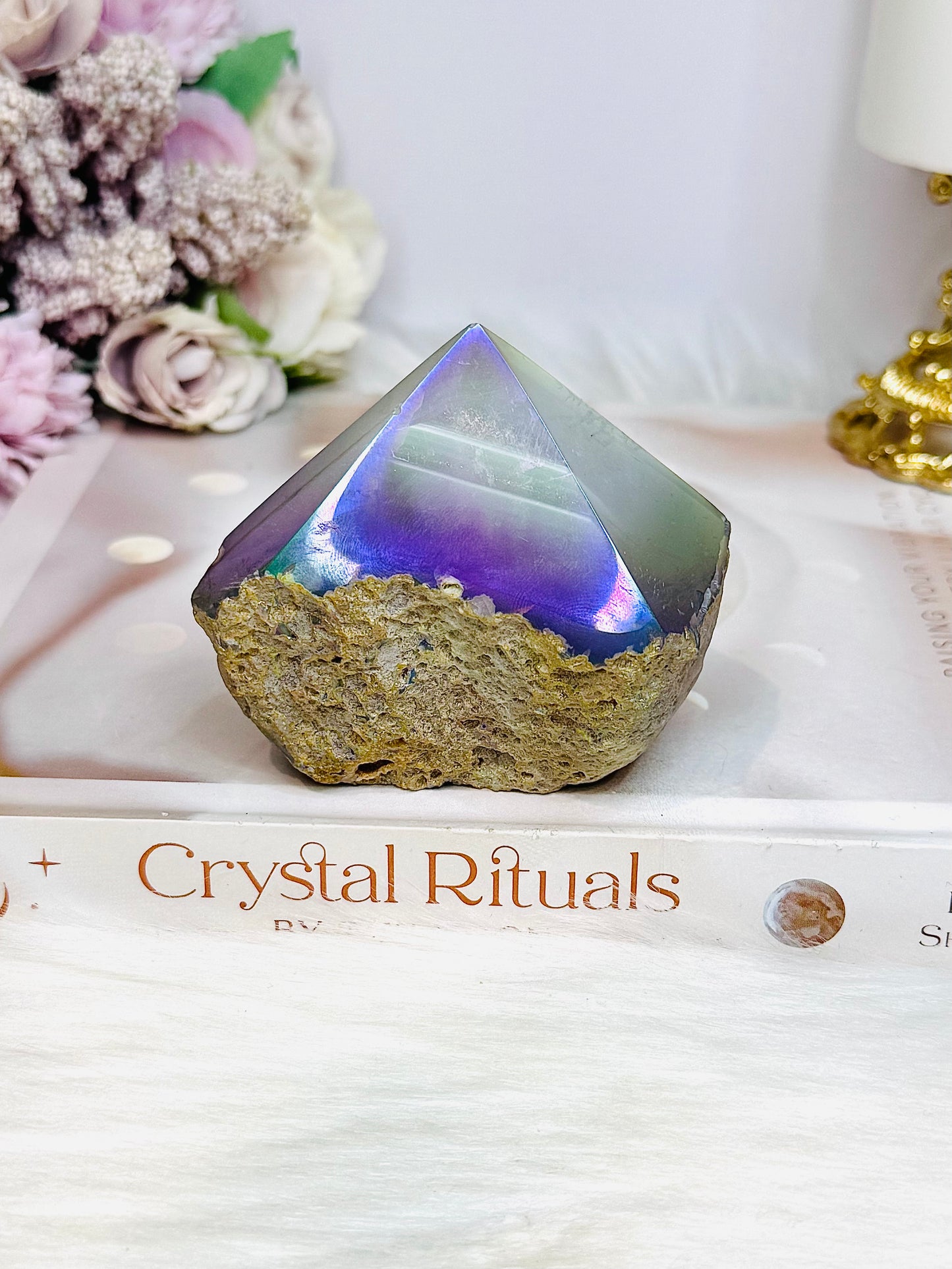 High Grade Angel Aura Agate Polished Top 301g