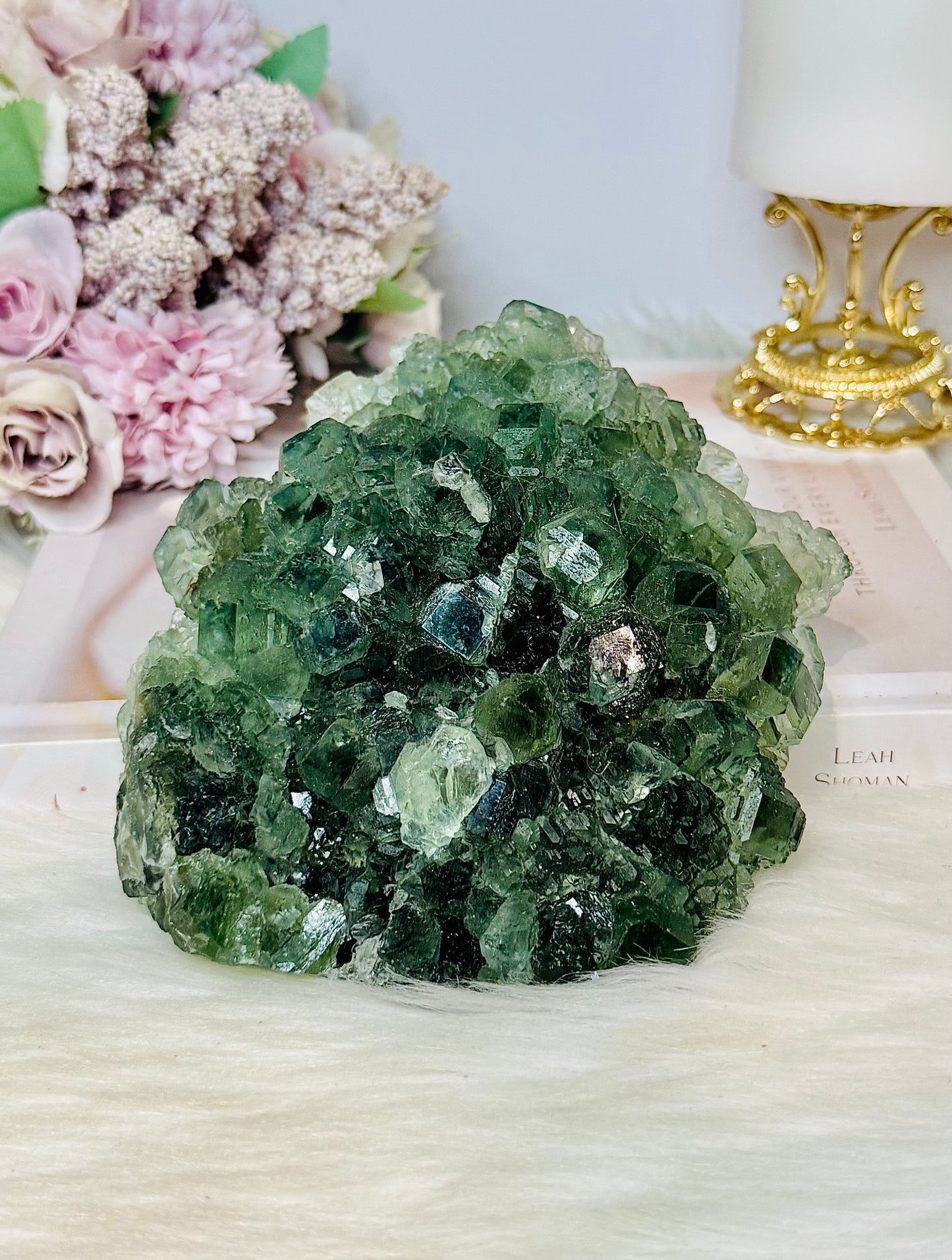 High Grade Green Cubed Fluorite Specimen 14cm 1KG