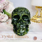 Green Jade Filigree Carved Skull 9cm