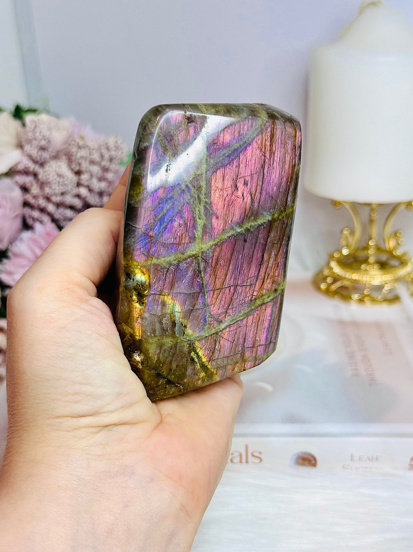 Pink & Purple Flash Labradorite Freeform 9cm 385g