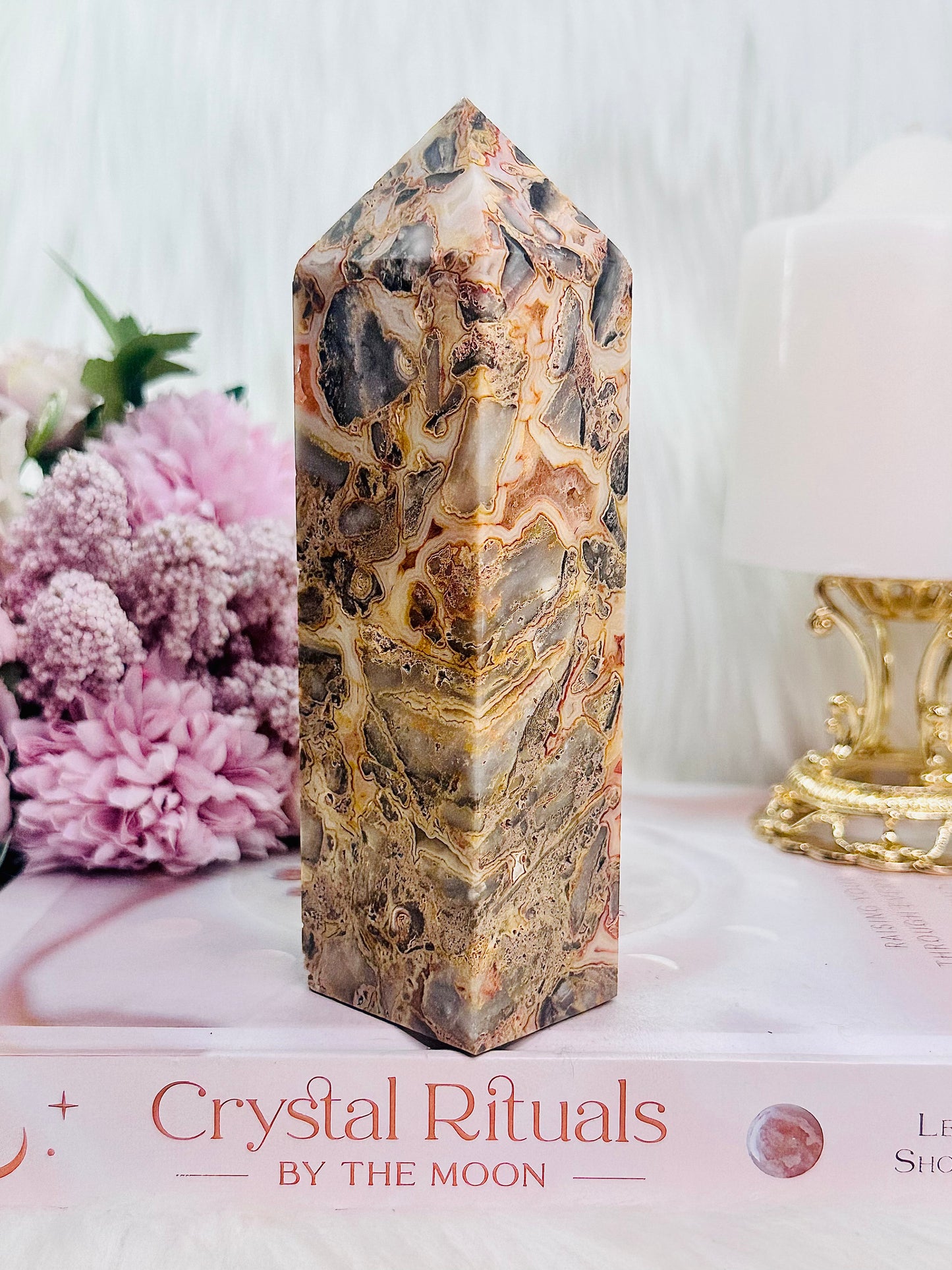 Stunning Crazy Lace Agate Chunky Perfectly Cut Tower 15cm