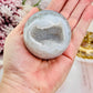 Absolutely Stunning High Grade Druzy Agate Sphere On Stand From Brazil 221grams