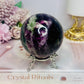 Large Rainbow Fluorite Sphere on Stand 607g