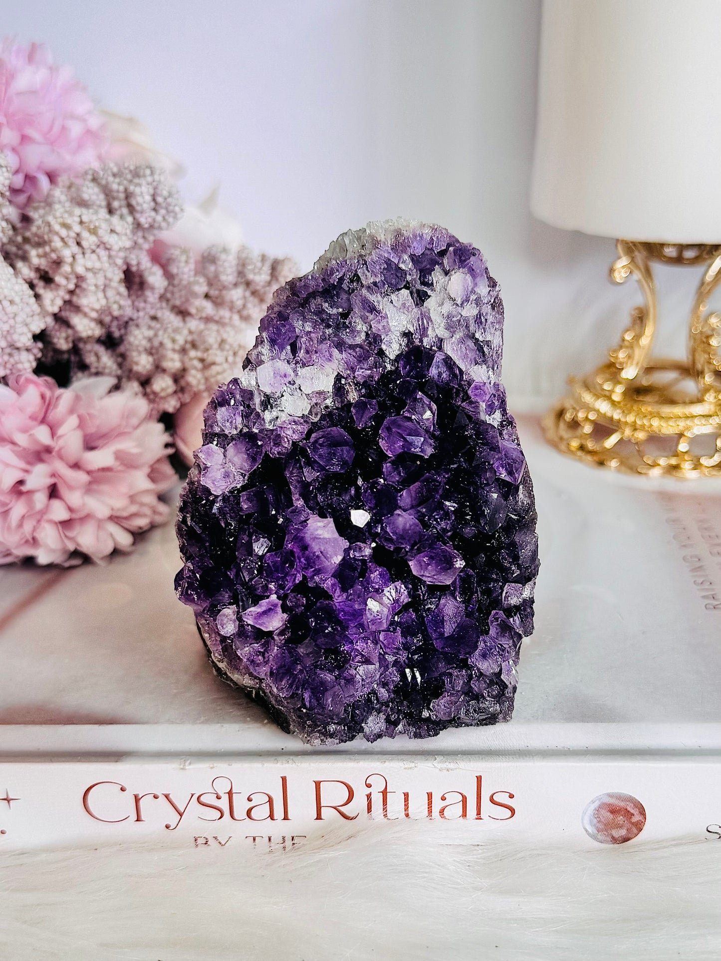 Deep Purple 381gram Amethyst Base Cut Cluster From Brazil