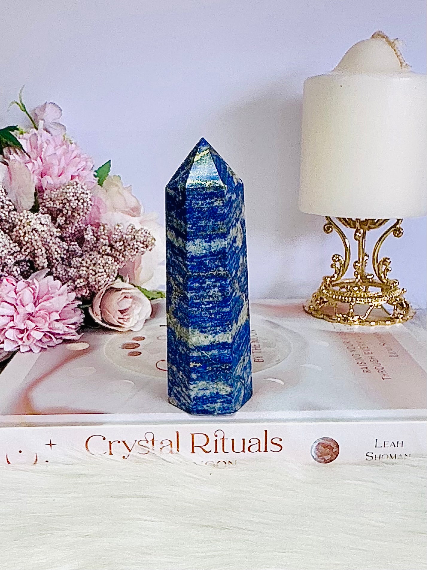 Natural 11cm Lapis Lazuli Carved Tower