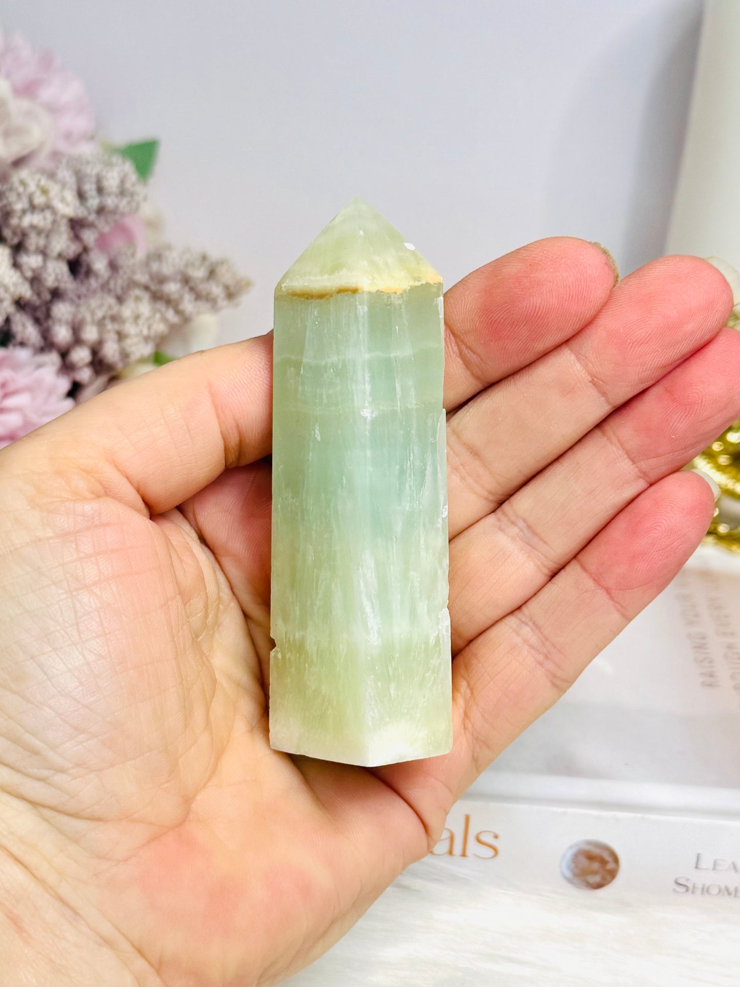 Pistachio Calcite Tower 9cm