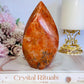 Incredible Large Orange Sunstone Carved Flame | Freeform 12cm 485grams