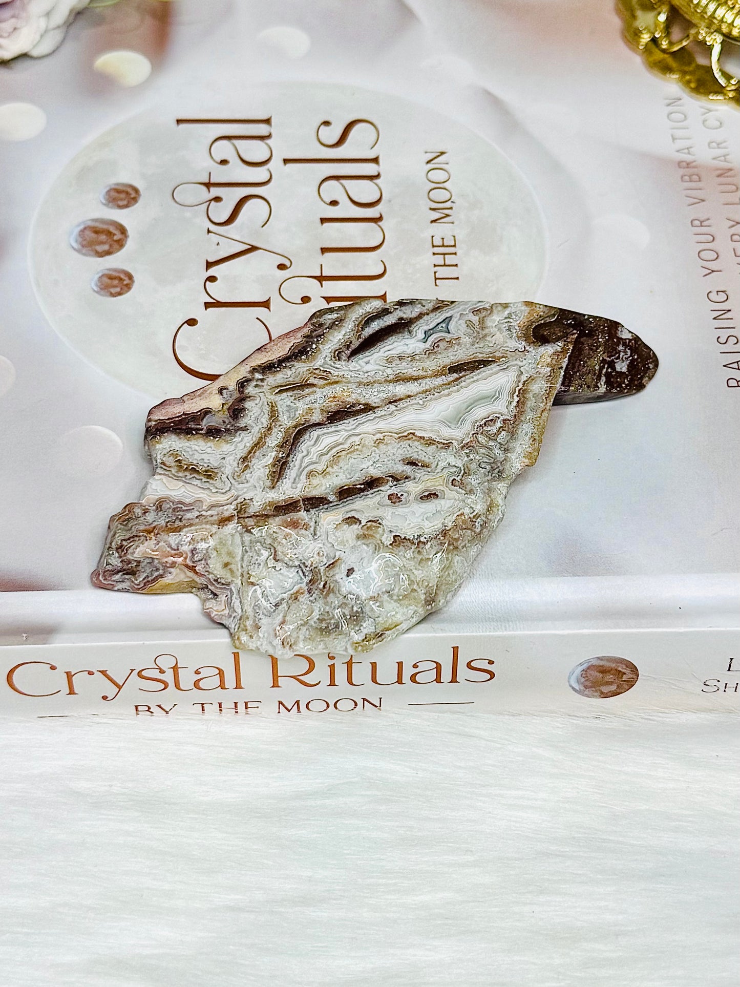 Natural Mexican Lace Agate Slab 10.5cm