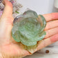 Watermelon Fluorite Carved Flower | Rose On Stand 10cm 250g