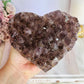 Magnificent 15cm Wide Amethyst Cluster Carved Heart On Custom Stand