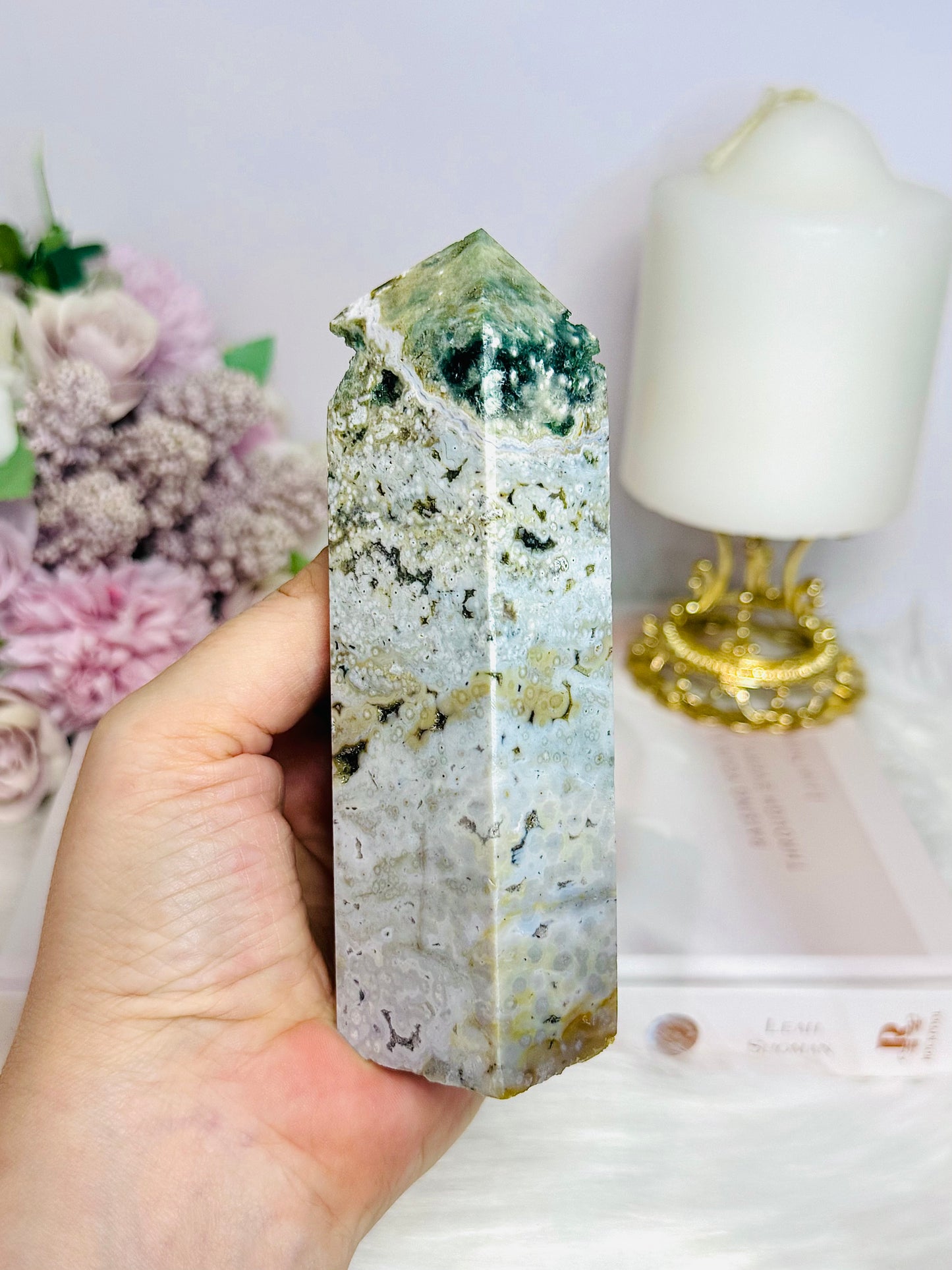 Druzy Ocean Jasper Tower 12.5cm