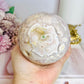 Rare Pink Amethyst X Flower Agate Large Sphere 890g On Stand
