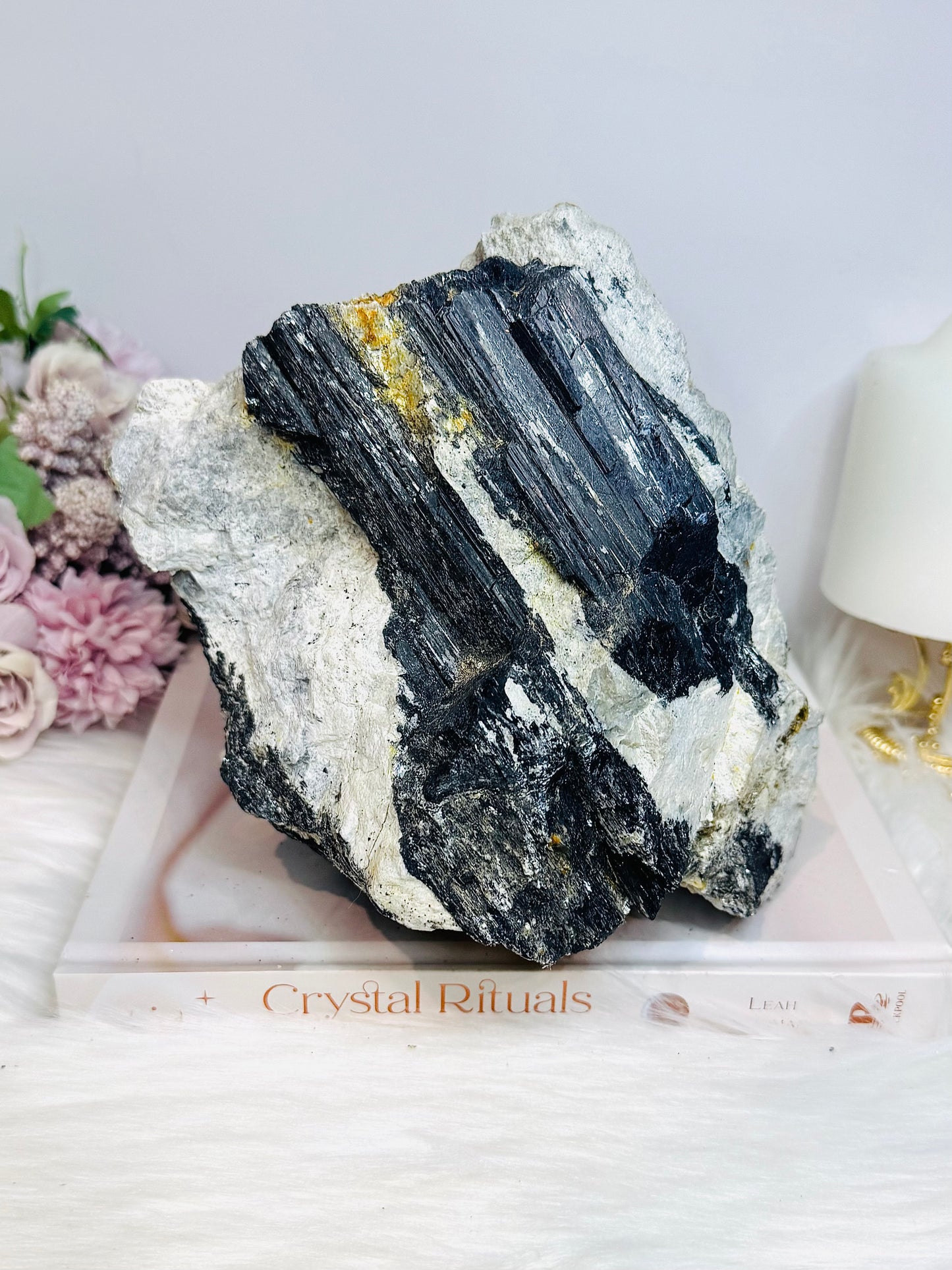 Huge Black Tourmaline Specimen 2.9KG