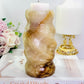 Gorgeous Large 14cm 1.2KG Jade Carved Chunky Candle Holder