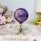 Crazy Lace Amethyst Sphere on Stand 138g