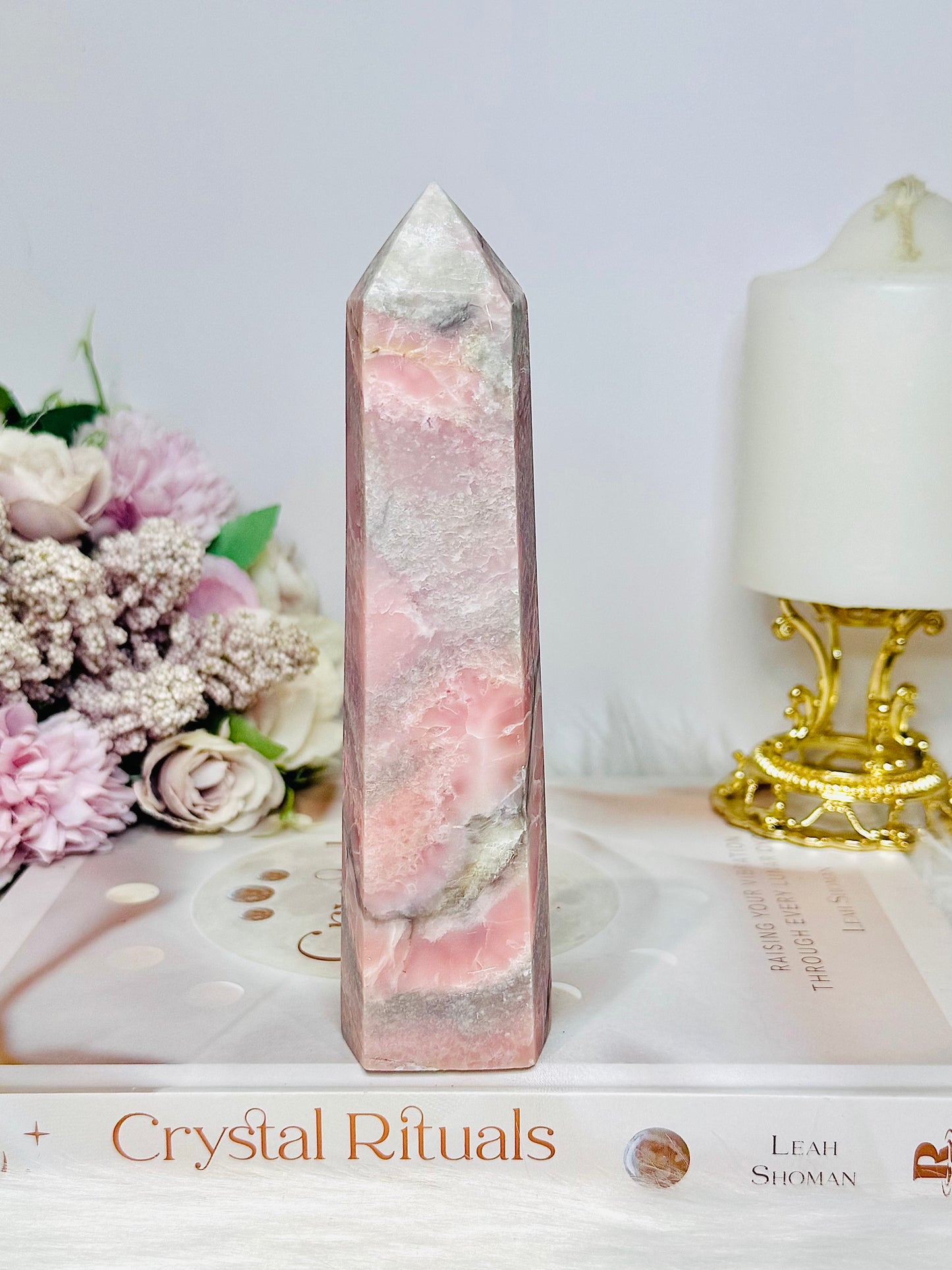 Natural Pink Opal Tower 15.5cm