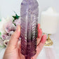 Absolutely Incredible Large 15.5cm Fluorite Carved Feather with Rainbows ~ Just Gorgeous