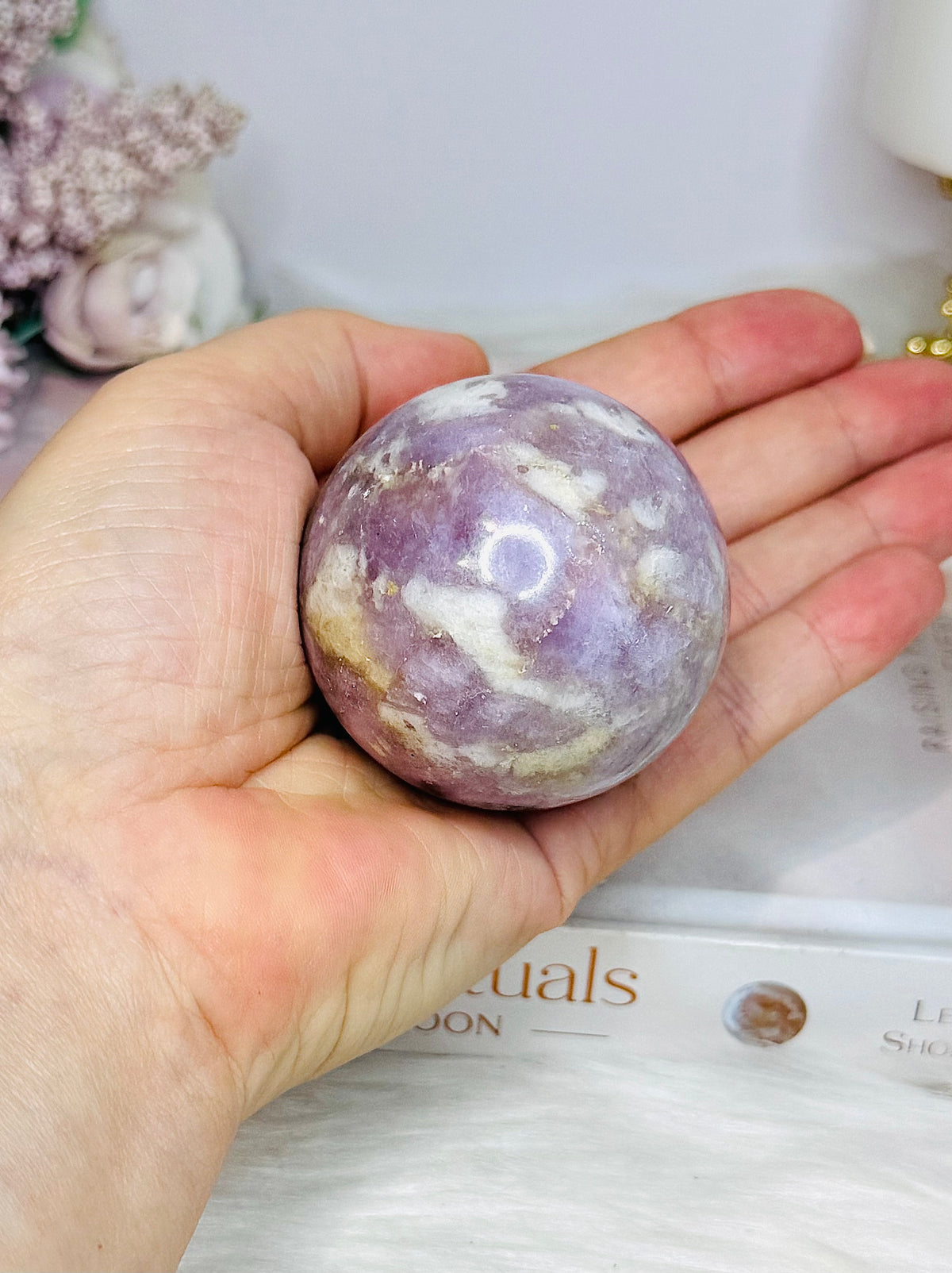 Pink Tourmaline Sphere on Stand 206g