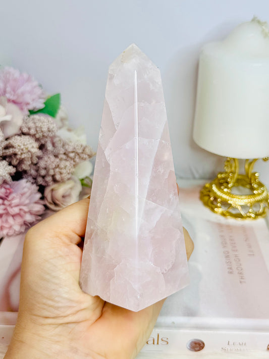Large Chunky 13cm Rose Quartz Obelisk | Tower 367grams