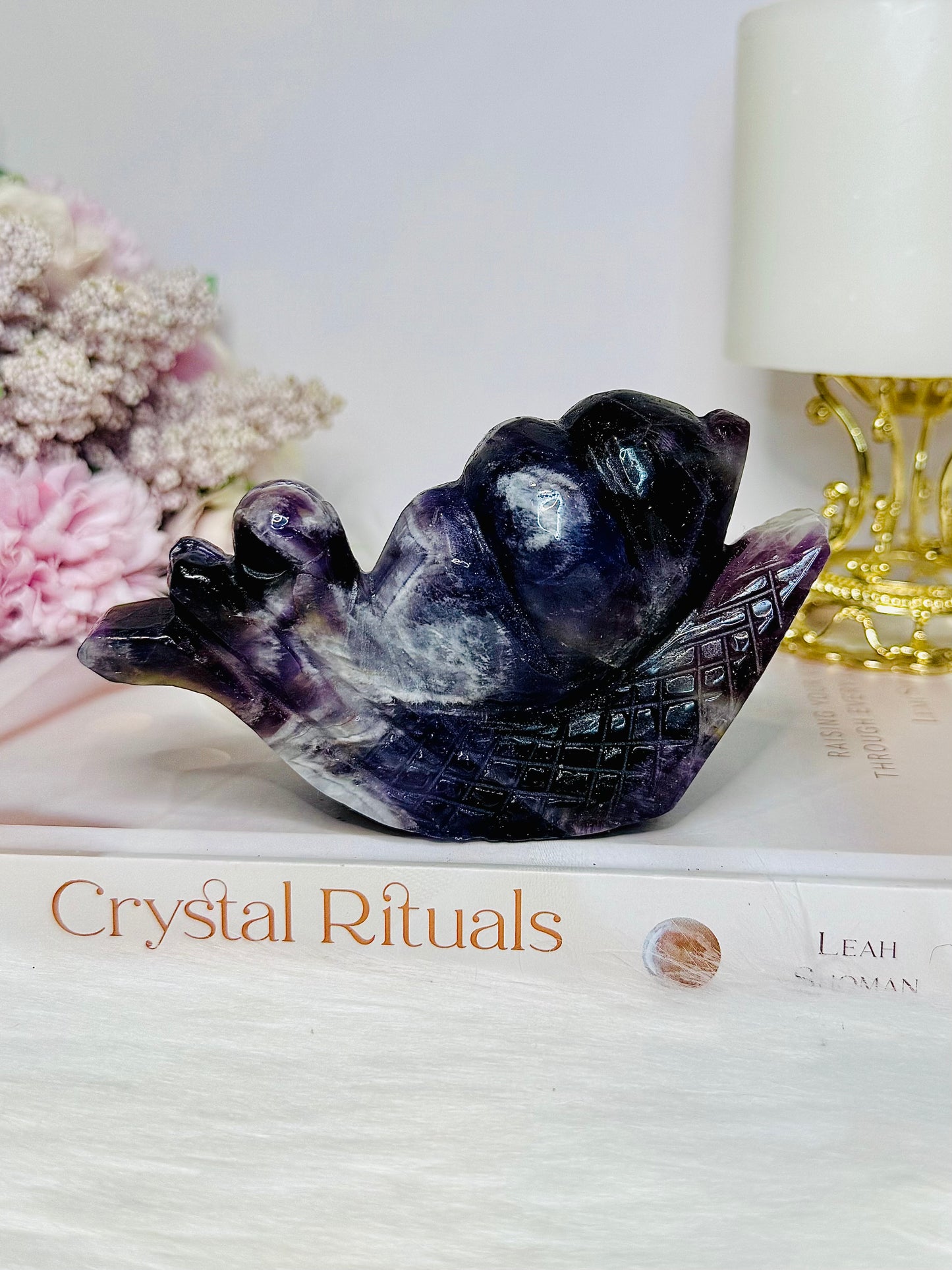 Chunky Large Chevron Amethyst Snail 11.5cm 321g