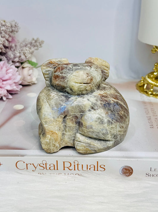 Moonstone Koala Bear with Blue Flash 473g