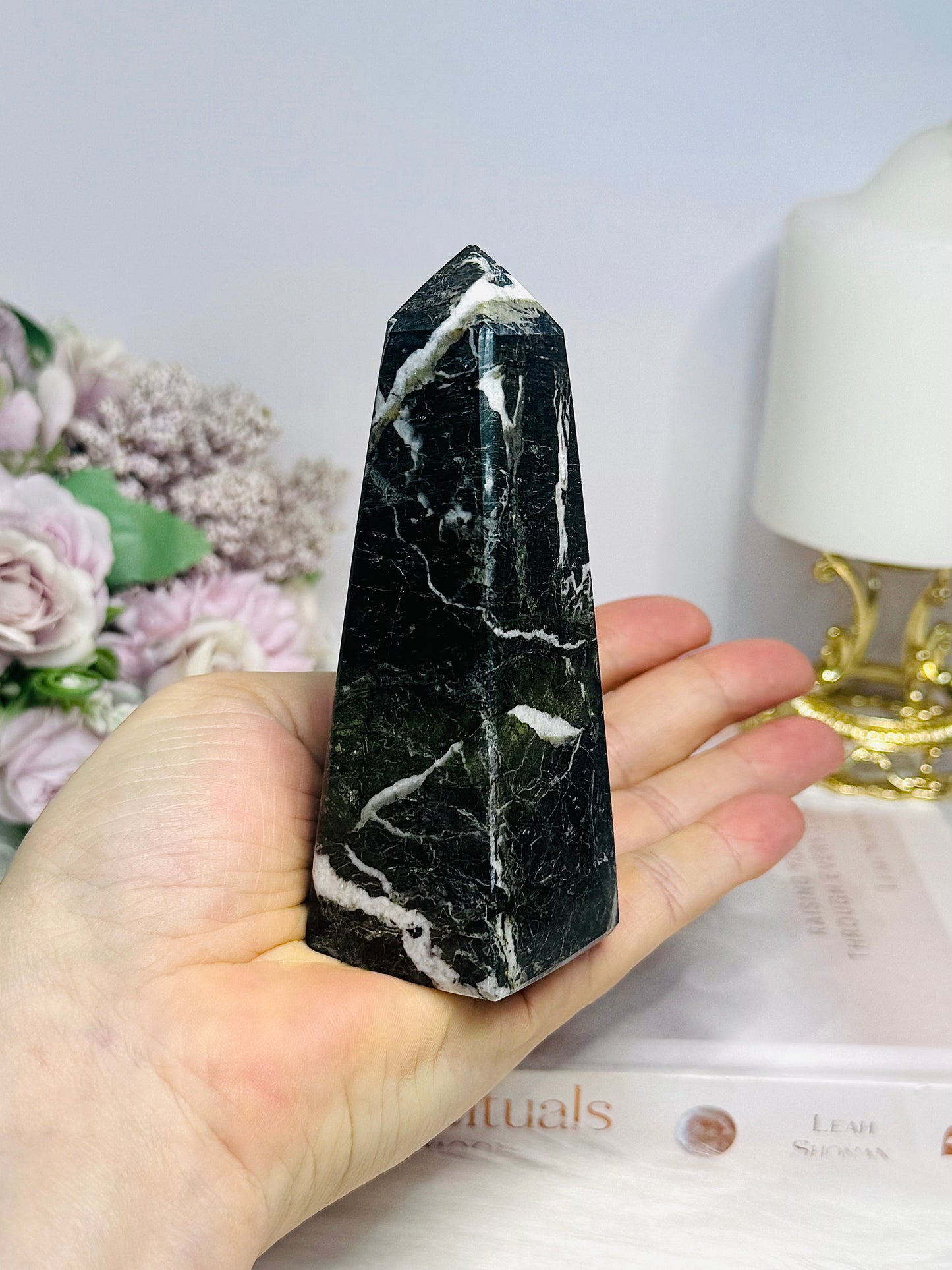 Chunky Black Onyx Tower / Obelisk 11cm