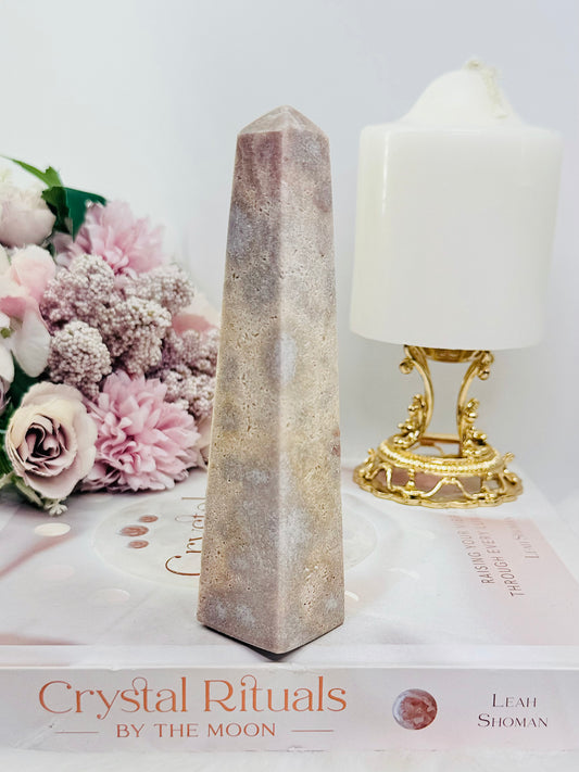 Natural Pink Amethyst Obelisk Tower 14cm