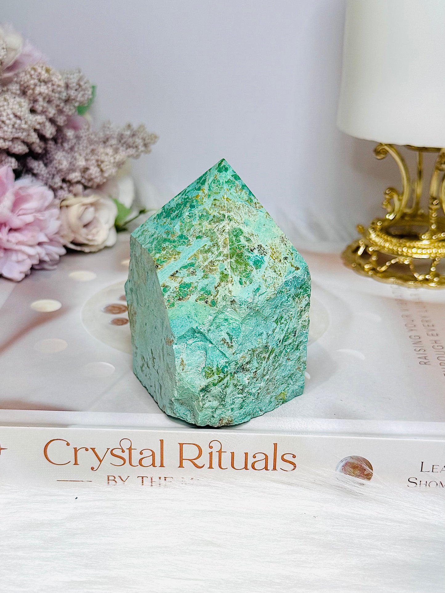 A Rare Stone ~ Chunky Natural Inca Turquoise Carved Freeform | Tower 8cm 313g