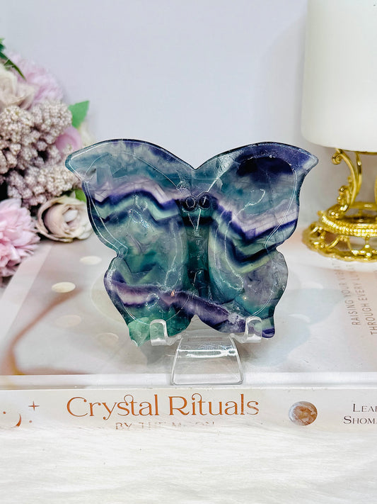 Rainbow Fluorite Butterfly Dish 8cm